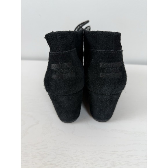 Toms Women's Suede Wedge Booties‎ Black Kala Size 9 Ankle Height - Picture 7 of 13